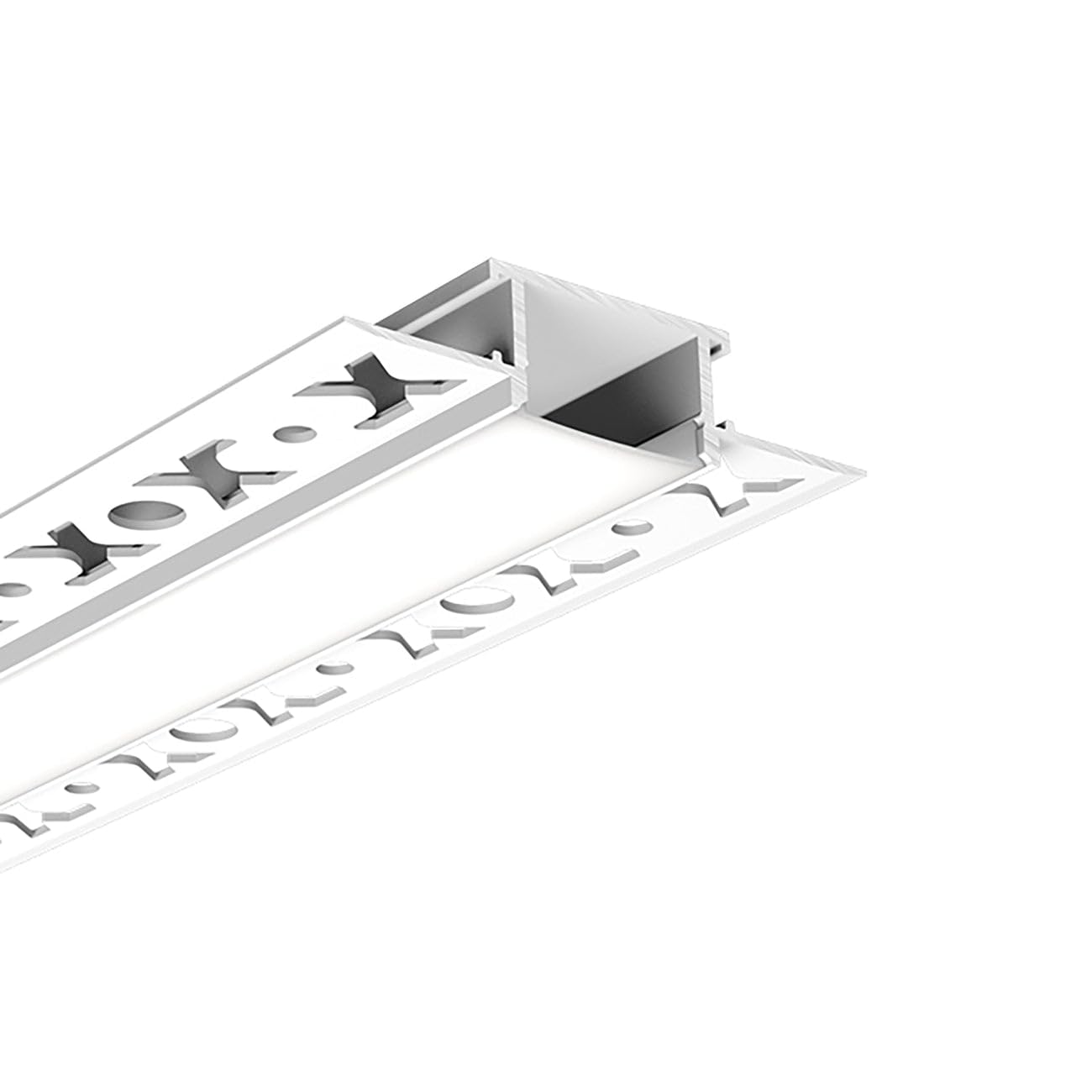 G.w.s Silver G.w.s® Plaster-In Trimless Recessed Led Profile, 1-Pack Aluminium Channel For Led Strip Light, Metre 61.45Mmx14mm (122-C6214) Size 1