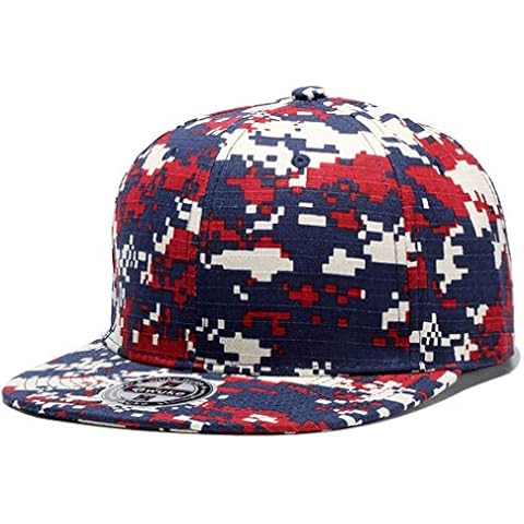 GOLDY&WENDY Unisex Snapback Hats Adjustable USA Army Camouflage Flat Brim Baseball Cap, W120, One Size Cover