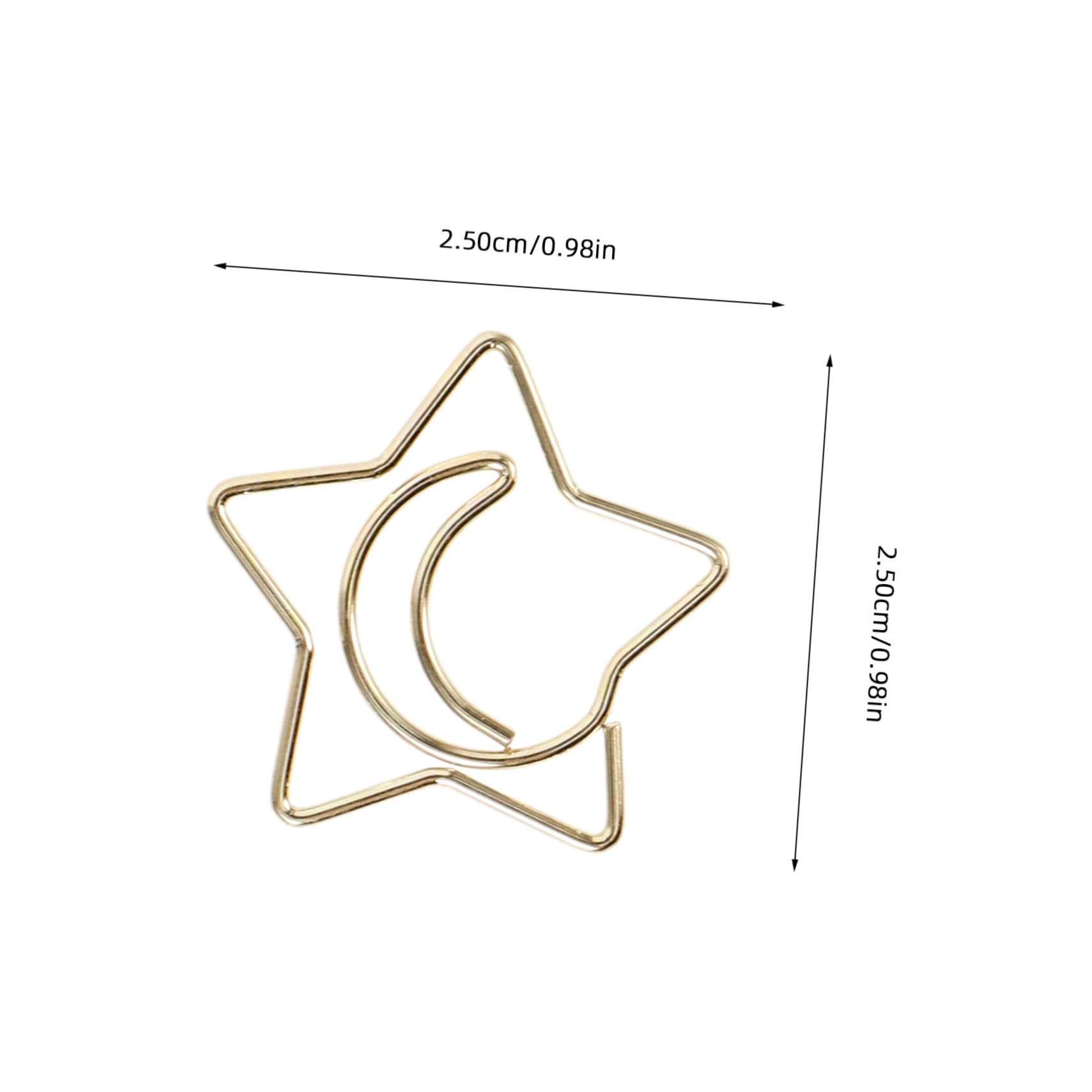 STOBOK 300stücke Sternförmige Papierclips Praktische Und Hübsche Büroklammern Für Dokumente Notizen Und Fotos Goldene Stern-mond Designs Für Bürobedarf Und Schulmaterialien