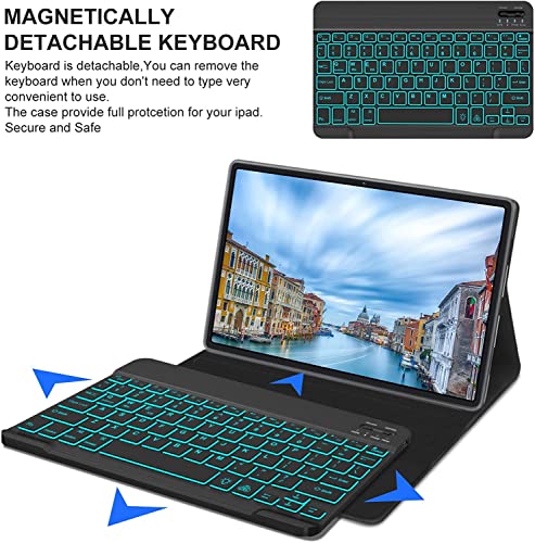 Image of ProElite Keyboard case for Oppo Pad 5 12.1 inch, Magnetic Detachable Wireless Bluetooth Keyboard for Oppo Pad 5 12.1 inch Built-in 7-Colors Backlit, Lavender