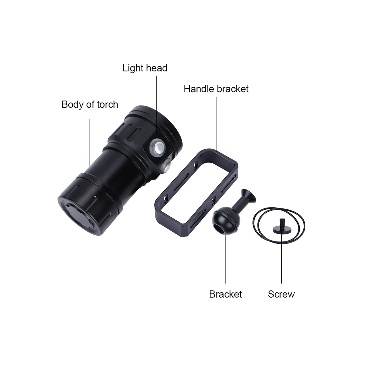 Coltelli da Immersione Divg 20×15×8 Ipx8 18000Lm 500M Torcia Elettrica Luce Subacquea Campo Esterno Subacqueo