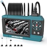 HANMATEK Industrial Endoscope, 4.3-Inch TFT Screen, 16.5ft Flexible Cable, IP67 Waterproof, 8mm Camera with Adjustable LED Lights, USB-C Charging, 4 Hours Battery Life, 180° Rotating Display IE01