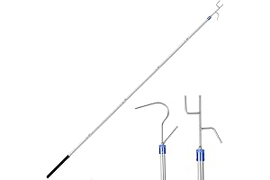 74-inch Stainless Steel Extension Pole Hook with 2 Long Hooks