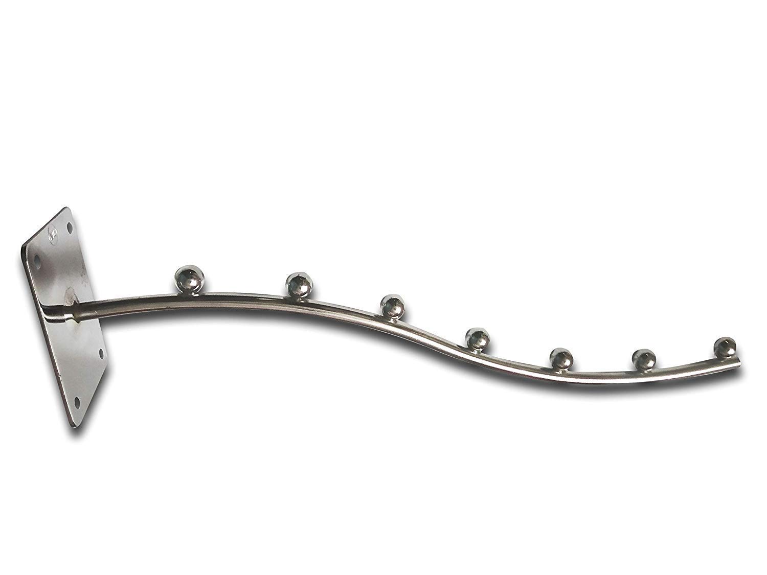 SAWS 7-Pin Wall Drop Hanger with 7 Steel Ball Stoppers | Heavy-Duty Chrome Wall-Mount Clothes Hanger for Dresses, Shops & Showroom Display | Hardware Fittings Pack of 1-image-43
