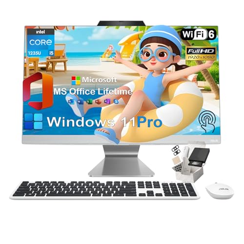 Image of ASUS 23.8''Touchscreen All-in-One Desktop Computer - 23.8 inch FHD, Intel i5 1235U(Up to 4.4GHz), 32GB RAM, 1TB SSD, Intel Iris Xe Graphics, Wi-Fi 6, w /Windows 11 Pro, Office Lifetime, Accessories