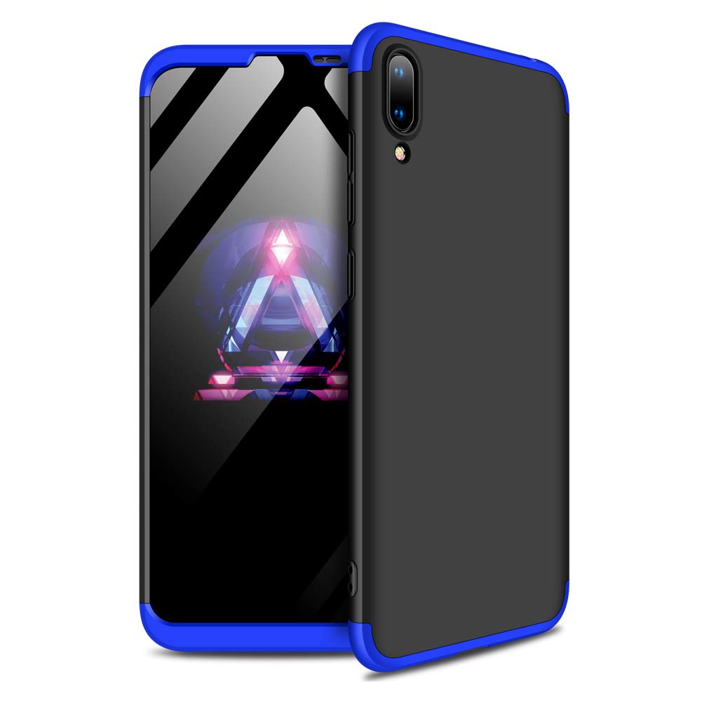 Ypanda Case for Huawei nova 3i / P20 / P20 Pro / P30 Lite / P30 Pro/Mate 10 pro / Y9 (2018) Case 3 in 1 Design - 360 Degree Full Body Protection - Ultra Slim Hard Case (Y7 pro 2019,Blue-Black)