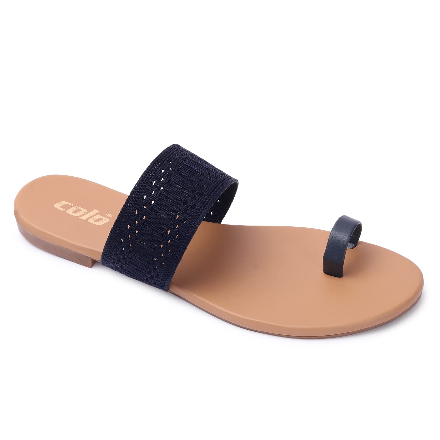 Colo Stylish Kolhapuri Design Flat Sandal and Slippers for Womens & Girls 04 Blue Size 7 Uk (B0B53K92W1) Amazon Price History, Amazon Price Tracker