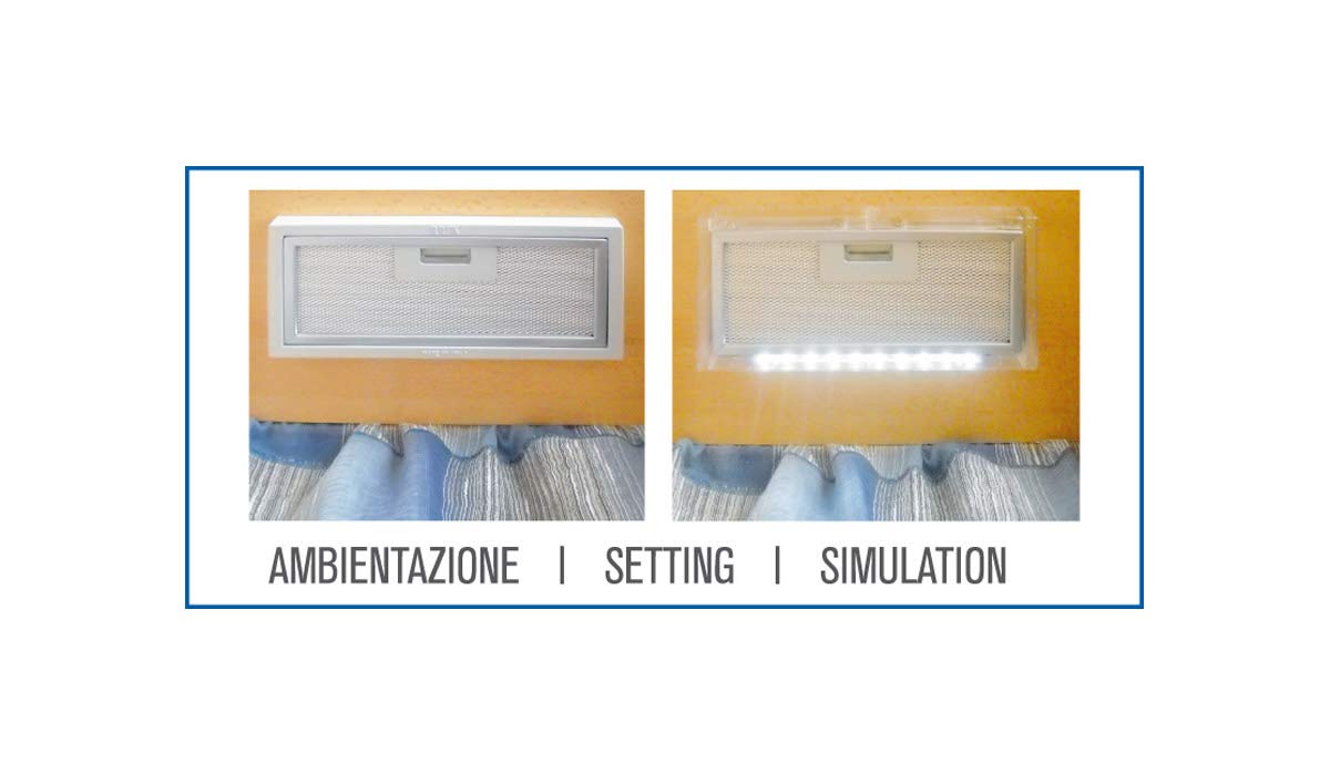Cappa ASPIRANTE per Camper - Lux - Disponibile nella Versione con O Senza LUCI A LED (Kit Cappa ASPIRANTE 12V)