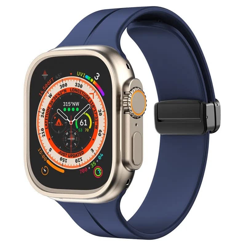 UniqTry Watch Straps Bands Soft Silicone Magnetic Replacement Belt For Watch Series Ultra Series 8/7/SE/6/5/4/3/2/1 (Navy, 42MM | 44MM | 45MM | 49MM) (B0C2DSQBXV) Amazon Price History, Amazon Price Tracker