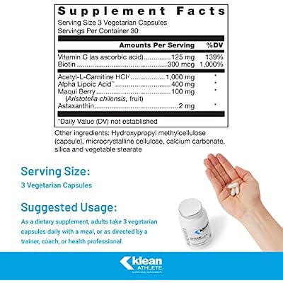 Klean Athlete Klean Antioxidant | ALA, L-Carnitine and Antioxidants to Help Guard Against Cellular Damage from Intense Training | NSF Certified for Sport | 90 Capsules