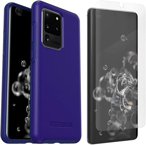 OtterBox Symmetry Series - Funda solo para Galaxy S20 Ultra  S20 Ultra 5G, con protector de pantalla, embalaje no minorista, Sapphire Secret (azul