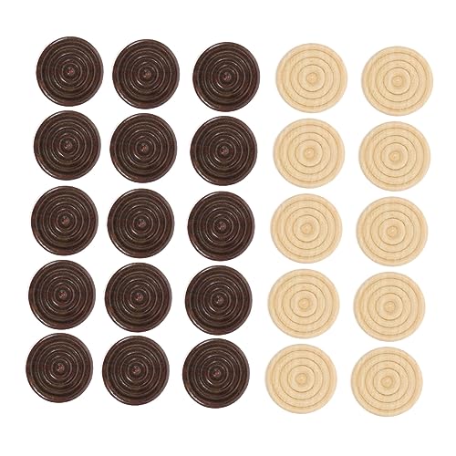 BESTonZON 48 Piezas Accesorios de ajedrez Juego de Cartas Damas Hombres Clave rodajas de Madera rodajas Madera Accesorios para Juegos de Backgammon Accesorios de Entretenimiento de ajedrez