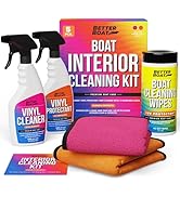 Boat Interior Cleaning Kit, Marine Vinyl Protectant and Cleaner, Wipes, Microfiber Cloths, for Bo...