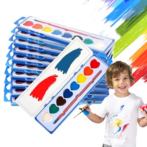 Genérico Valentines Paint Sets for Kids,Heart Shaped Watercolor Paint Set,You Make My World Colorful Valentine,Watercolor Class Valentine Paint Set for Preschool Classroom Party Favor (15pcs)