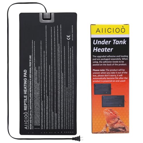 Image of Aiicioo Reptile Heating Pad - Hermit Crab Heater Heat Mat for Reptiles Snake Lizard 24 Watt