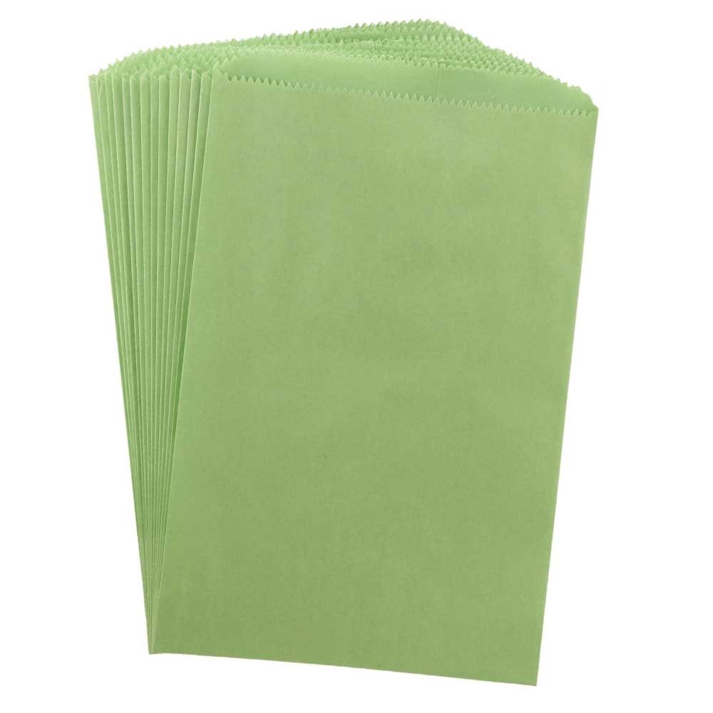 Hygloss 50 Sacchetti Di Carta Verde Lime Con Soffietto – 15x9x28 Cm – Borse Regalo Fai Da Te Per Artigianato, Premi E Confezioni