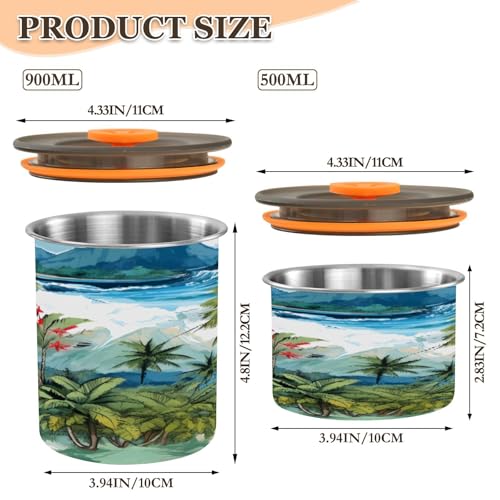 Contenedor Hermético para Café Acero Inoxidable 900ml miniatura 2