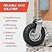 Heavy Duty Fence Gate Wheel - 8-inch Gate Wheels for Wooden or Metal Gate - Spring Loaded Farm Caster Support Wheel with Suspension for Swing Rolling Metal Tube Gate - Flat Free Tire - 360 Swivel