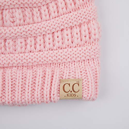 Image of C.C Hatsandscarf Kids Beanie Ages 2-5 Warm Chunky Thick Stretchy Knit Slouch Beanie Skull Hats (YJ-847-KIDS)