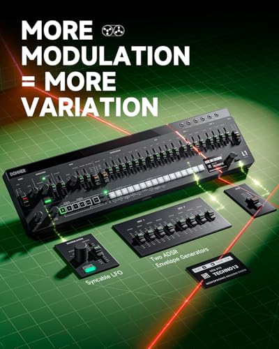 Image of Donner ESSENTIAL L1 Synthesizer with 64-Step Sequencer, S2C Magnetic Modular System, Portable Synth CV /GATE /SYNC I /O