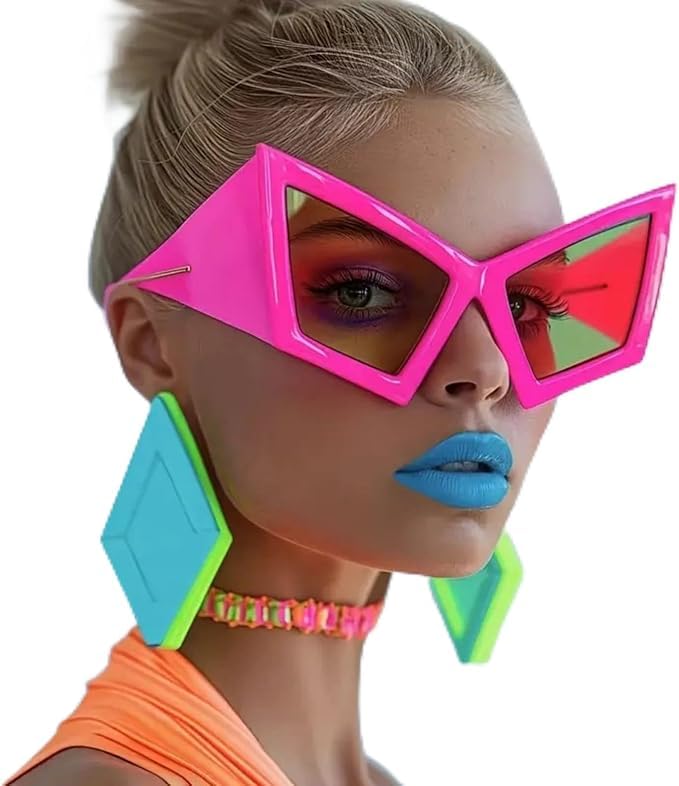 TELAIN Oversized Fun Sunglasses for Adults Women Accessories for Parties and Hip-Hop Dance Unique and Stylish Design