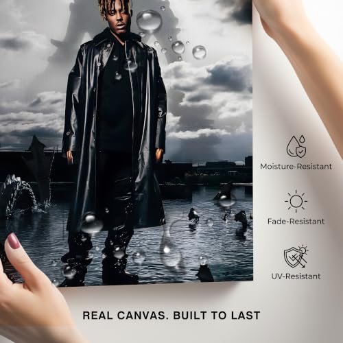 Image of Juice WRLD Canvas Wall Art, Rapper Collage Poster Print, Hip Hop Music Artwork for Bedroom Studio Gaming Room Decor, Vibrant Album Cover Picture Print Framed Music Wall Painting 20X24 inch