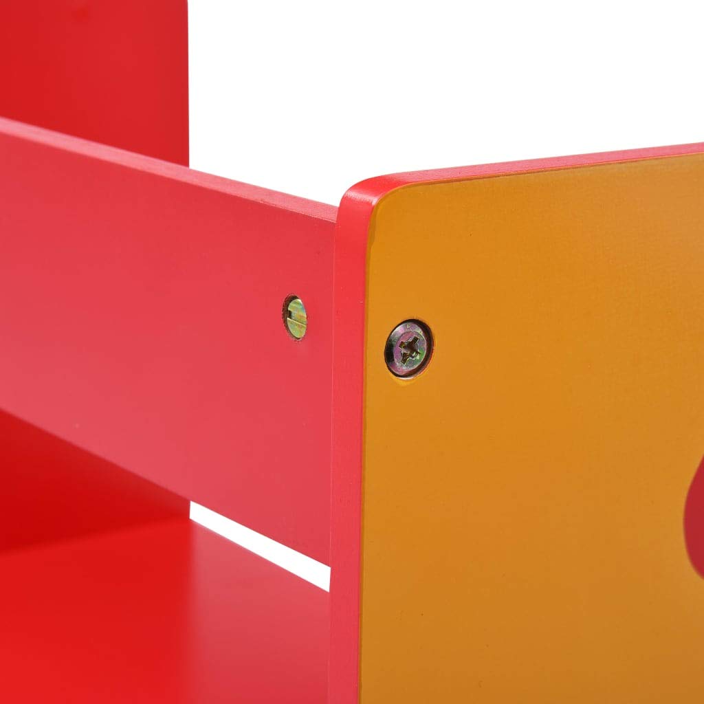 vidaXL Mesa y Sillas Infantiles 3 Piezas Forma de Camión Bomberos Juego de Actividades para Niños Escritorio Dos Asientos Muebles de Dormitorio Hogar Madera