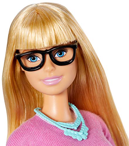 Barbie GJC23 - Lehrerin-Puppe (blond) mit zehn Zubehörteilen für den Unterricht, mit eim drehbaren Globus und… – Bild 4