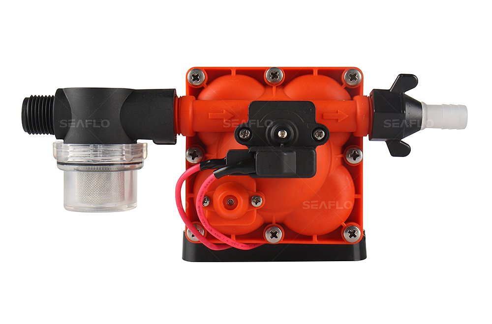 Seaflo Membranpumpe der Serie 42 mit Bypass für reduziertes Radfahren 12V/24V 11.3 LPM 55 PSI (24 Volt)
