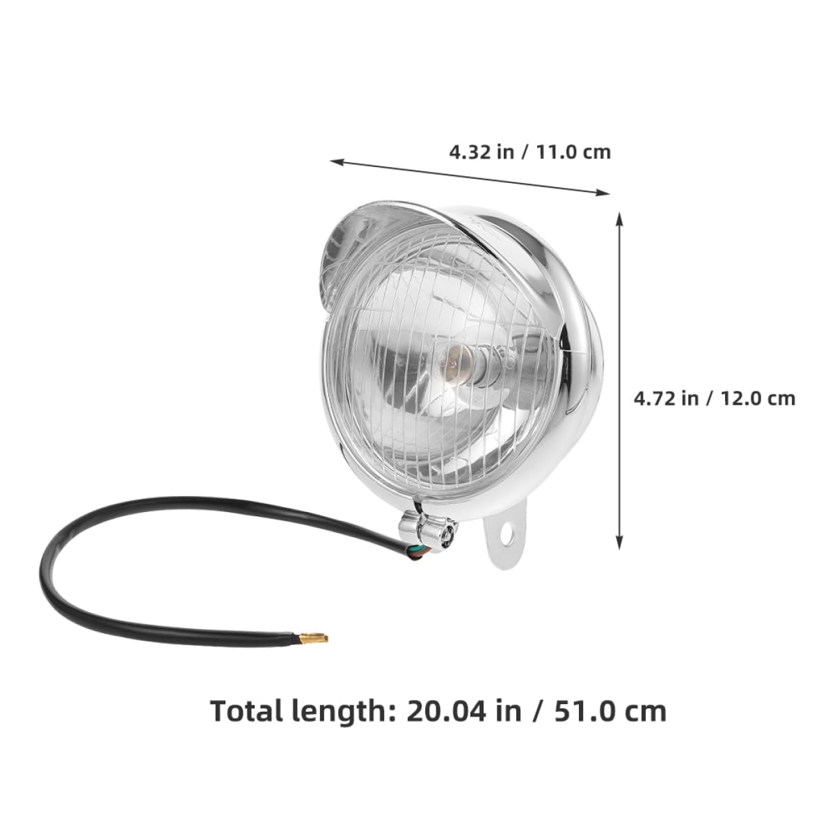 Fendinebbia per Moto 2pezzi in Abs Argento Vintage Retro per Varie Condizioni Climatiche e Scarsa Illuminazione Funzione di Maggiore Visibilità e Protezione