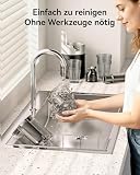 EUHOMY 135 mm ekstraktor do owoców i warzyw, elektryczna wyciskarka do cytrusów z silnikiem 220 W, sokowirówka 1,5 l z 2 szklankami sokowirówka łatwa do czyszczenia, czarna ze srebrnym