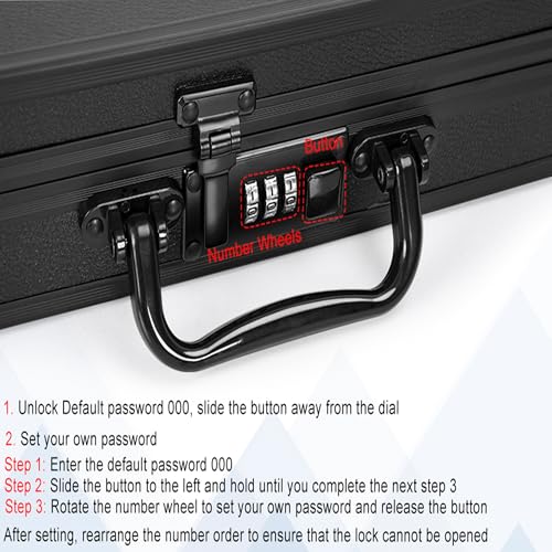 Image of Aluminum Briefcase, Key Lock Clipboard Storage Box, Lockable Storage Case with Foot pad and Corner Protectors, 13x 10x 2.8 inch
