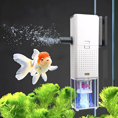 WEISPO Filtro de Pecera,Filtro para Acuario con Bomba de CirculacióN Filtrante 25w, Incrementa El OxíGeno, Filtra El...