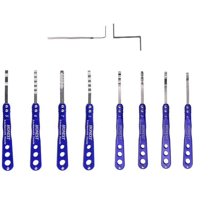8-Piece Honest Safe Lock Pick Set for Safety Box Lock Professional Locksmith Tools, Fast Opener with 2-Piece Tension Wrenches