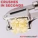 Alpha Grillers Garlic Press Stainless Steel - Easy to Clean, Rust-Proof, Dishwasher Safe - Stainless Steel Garlic Press, Mincer, Crusher with Silicone Peeler & Cleaning Brush