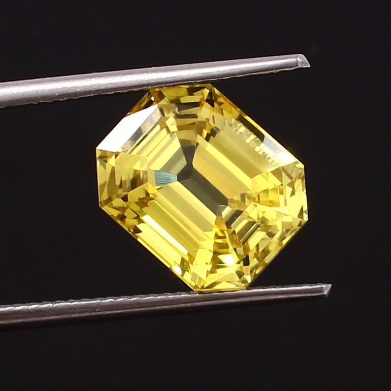 Saphir jaune 11x9mm de qualité supérieure en taille émeraude - 4