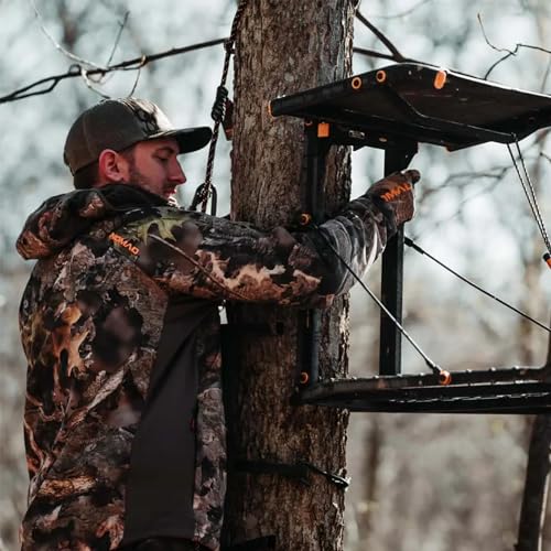 Image of MUDDY The Boss XL Wide Stance Hang-On Tree Stand Platform & Hawk Helium Set