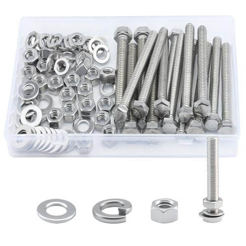 Tornillos de cabeza hexagonal para proyectos y reparaciones exteriores del hogar, kit con 20u