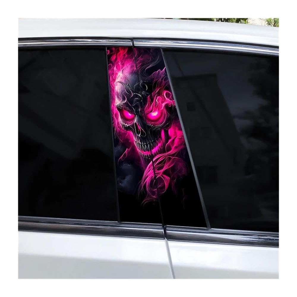 Decorative Items 2pcs Car Center Pillar Sticker Dark Moon Reaper Auto B-Pillar Waterproof Protective Film