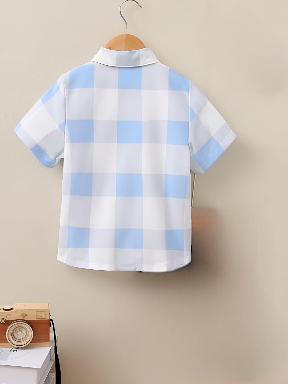 kidgarb Baby Boys Clothing Set, Regular Fit Cord Set, Boys Short Sleeve Dress Clothing Set, Blue Gingham Check and Elephant Print, 2-Pack(Multicolor, 5-6 Years) 2