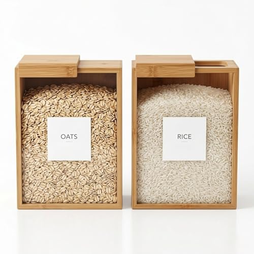 Food Dispenser, 3L Capacity - Kitchen Organizer & Storage Expert | Airtight Food Container with Conservation des Aliments Features | Céréales Distributeur & Pet Food Storage Solution APT（set of 2）