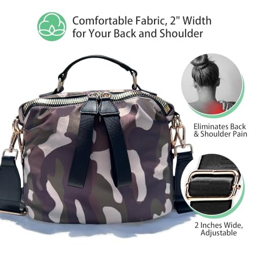 Image of Women's Crossbody Bag - Soft Cloth Shoulder Bag, Lightweight Waterproof Purse, Stylish Slash-Proof Casual Bag