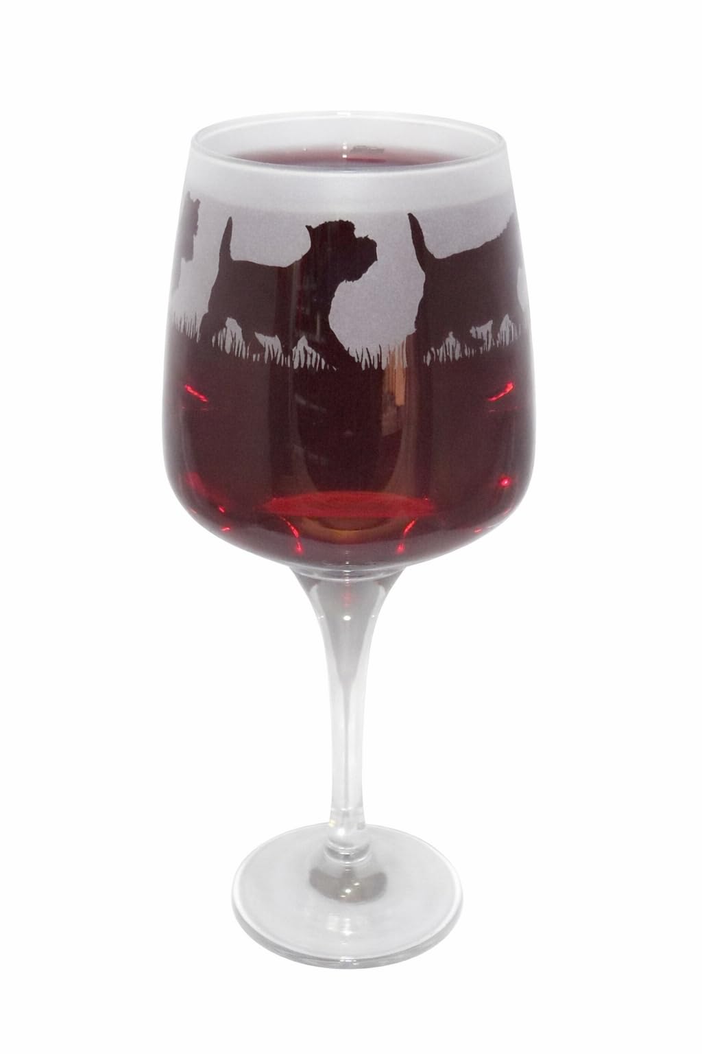 WEST Highland Terrier Hand Etched Stemmed Wine Glass โ image 1