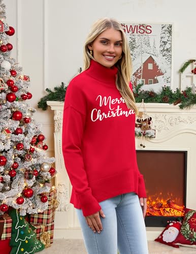 Image of Zeagoo Women's Turtleneck Sweater 2026 Fall Winter Chunky Knitted Pullover | High Low Hem Trendy Basic Jumper Top, Long Sleeve Casual Knit Pullover 2026, Fall Fashion Outfits, Winter Clothing for Women