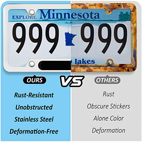 6.14Dewest 2Pcs Stainless Steel License Plate Frames #TOP3