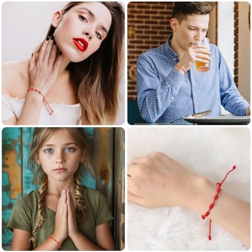 12 Pulseras de Cuerda Roja Ajustables 51kZjlFhphL. AC SR38. SL1000