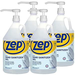 Zep Instant Hand Sanitizer Gel 70% Alcohol – 1 Gallon (Case of 4) ECZUIHSG128 – Pump Included – Exceeds CDC Guidelines – Kills 99.99% of germs