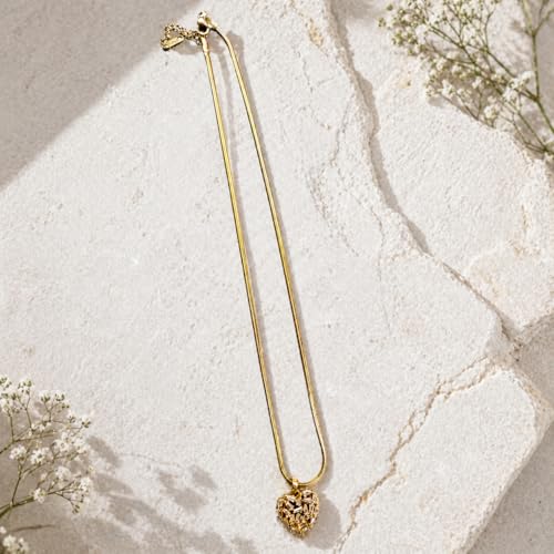 Image of RIDHVEE Anti-Tarnish Gold Plated Pendant Necklace for Women & Girls | Skin Friendly Lightweight Fashion Jewellery | Elegant Minimalist Chain Necklace & Gifting