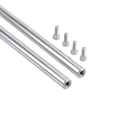 Paquete de 2 unidadespaquete Guía de eje de varilla de movimiento lineal, 2 varillas de acero lineales huecas con tornillos para impresora 3D y