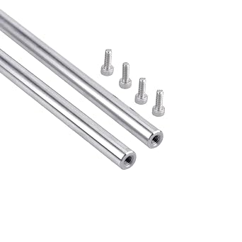 [2pcs/Pack] Linear Motion Rod Shaft Guide, 2PCS End Hollow Linear Steel Rods with Screws for 3D Printer and CNC Machine Inner Hole Dia 3mm End Hollow Inner Hole Diameter 3mm, 6 x 600mm